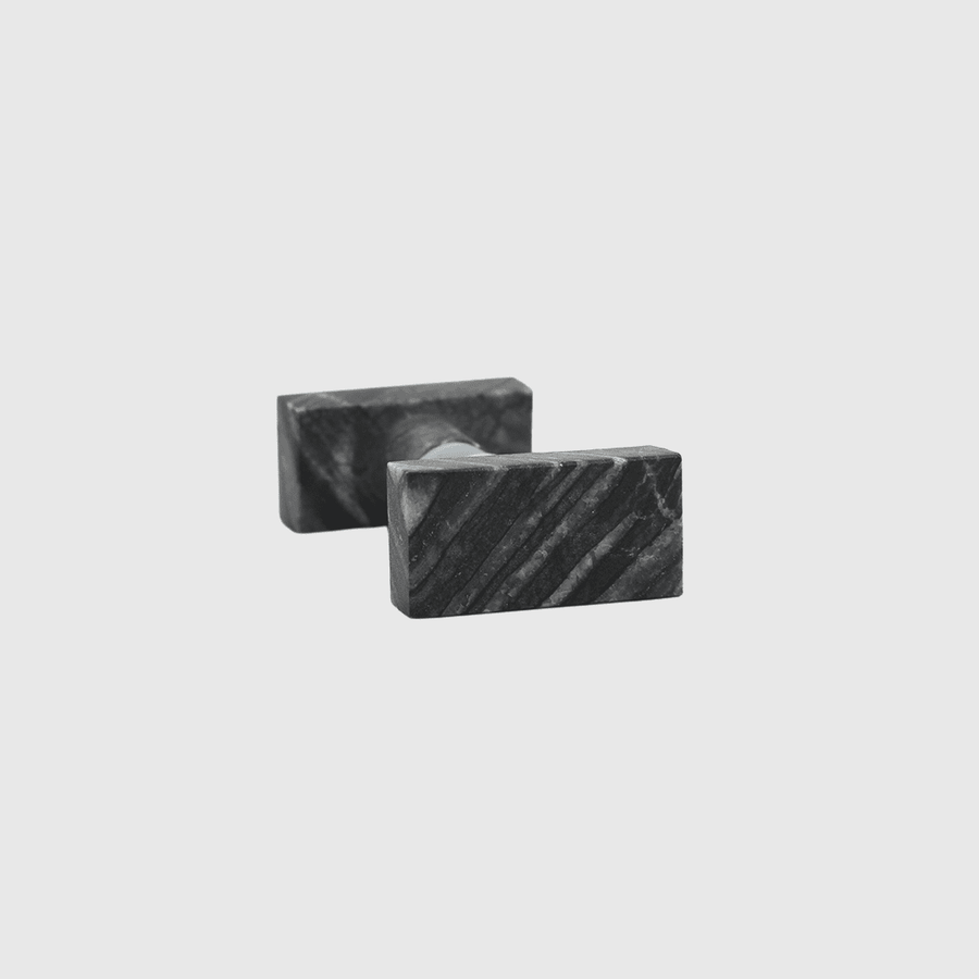 Silver Wave Marble Rectanglular Shower Screen Knob - Zephra - SHOWER SCREEN KNOBSST-SCRECT-SWM