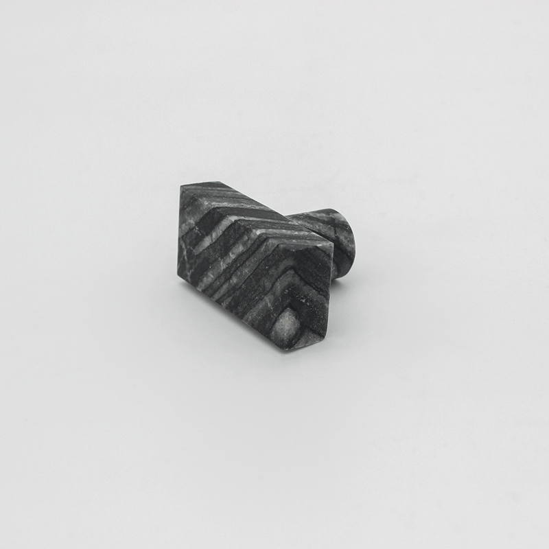 Silver Wave Marble Rectangular Cabinet Knob detail