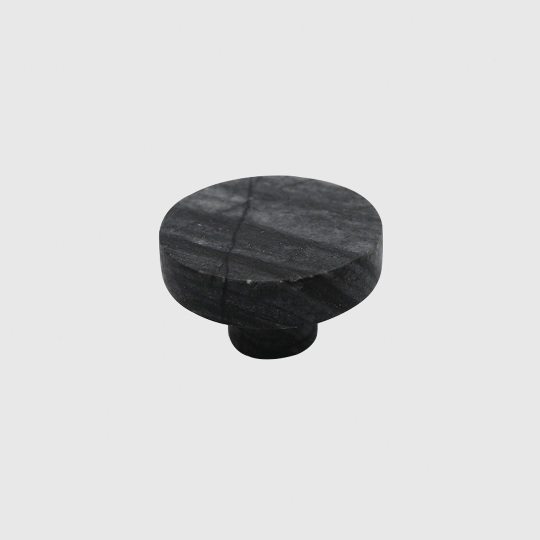 Silver Wave Marble Round Cabinet Knob - Zephra - Cabinet HandleST-RNDCK-SWM