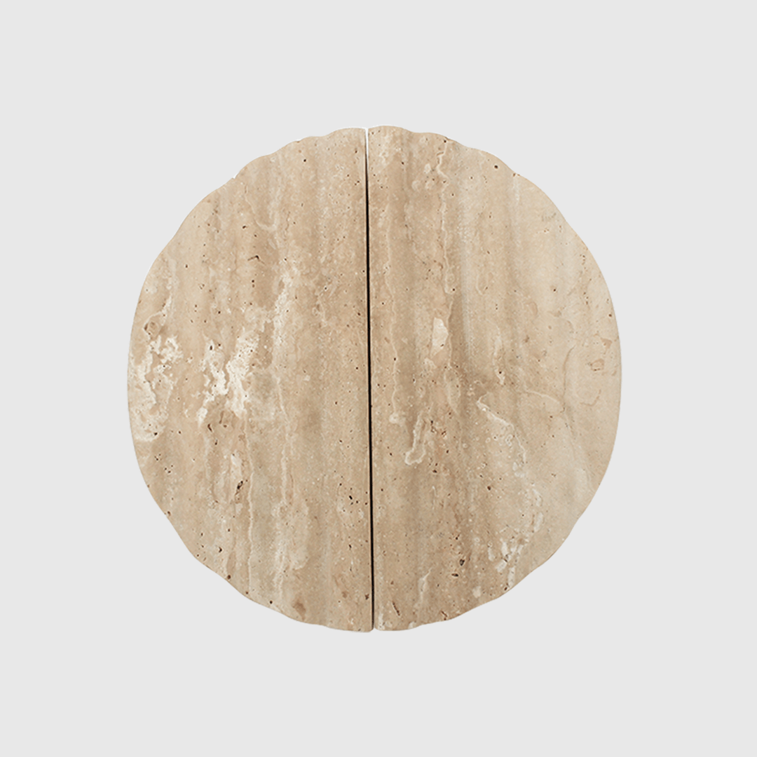 Travertine Fluted Circular Cabinet Pull 160mm - Zephra - Cabinet HandleST - CFCP - 160 - TV