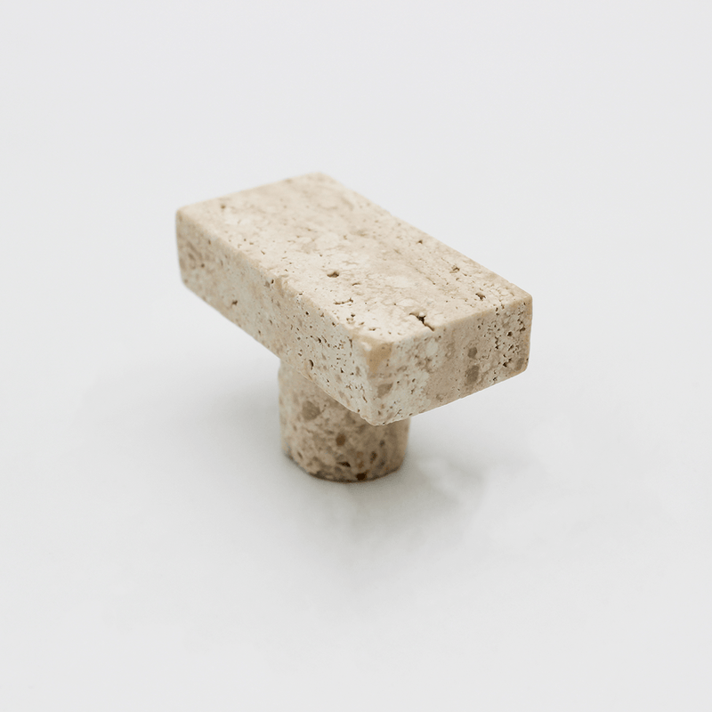 Travertine Stone Rectangular Shower Screen Knob detail