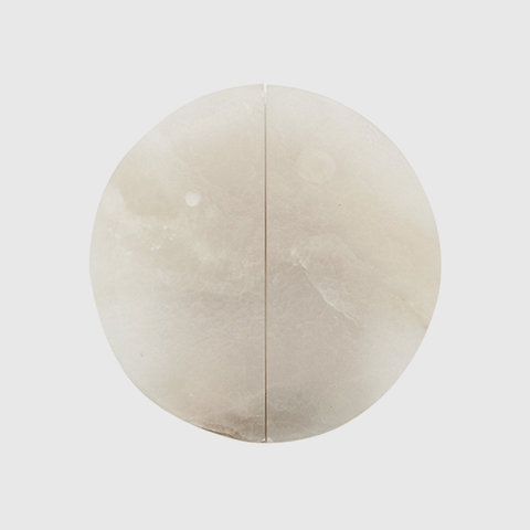 White Onyx Circular Cabinet Pull Handle 160mm (Pair)