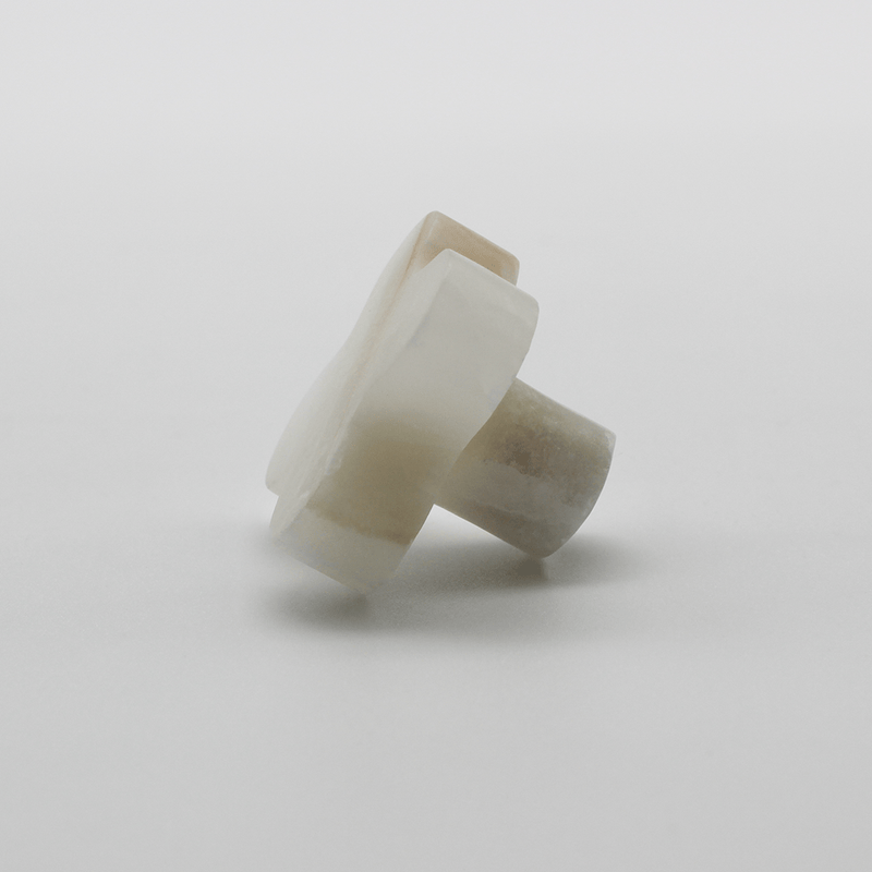 White Onyx Clover Cabinet Knob detail