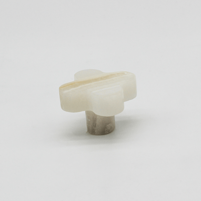 White Onyx Clover Shower Screen Knob detail