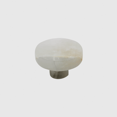 White Onyx Round Cabinet Knob
